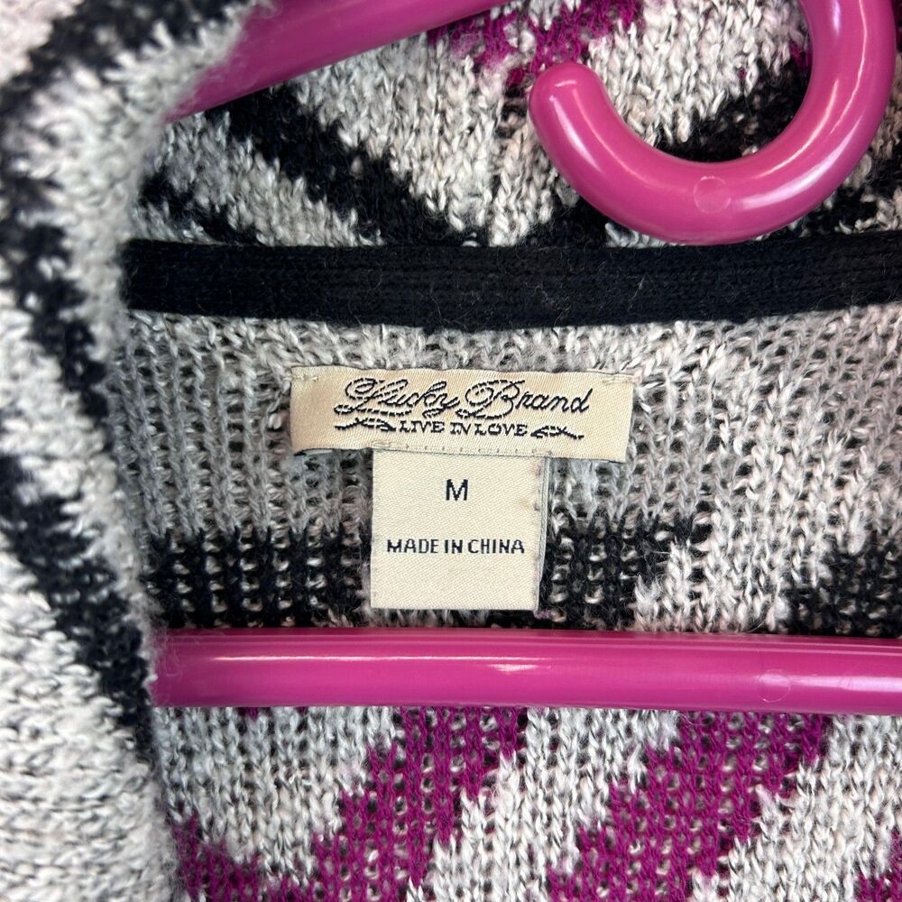 Lucky Brand Southwestern Cardigan Sweater Women's Medium Multicolor Open Front - Picture 2 of 5
